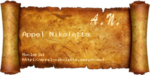 Appel Nikoletta névjegykártya