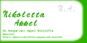 nikoletta appel business card